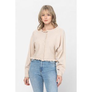 Khaki Button Sweater Top